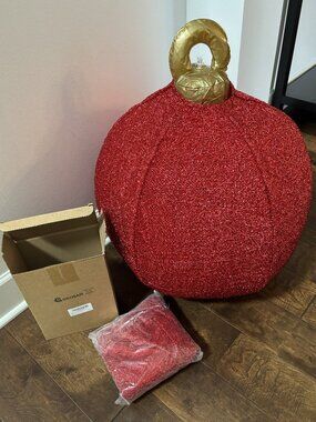 24" inflatable Xmas red ornaments (glittery material) 2 pack NEW